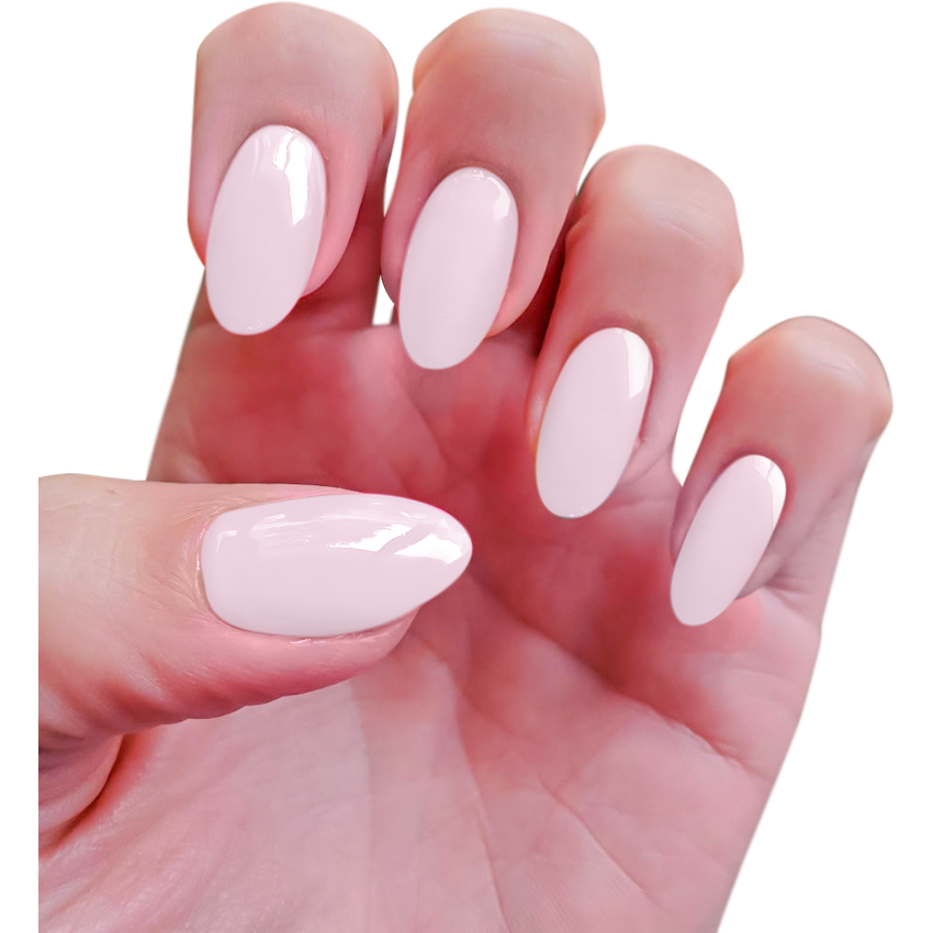 sheer pink nails